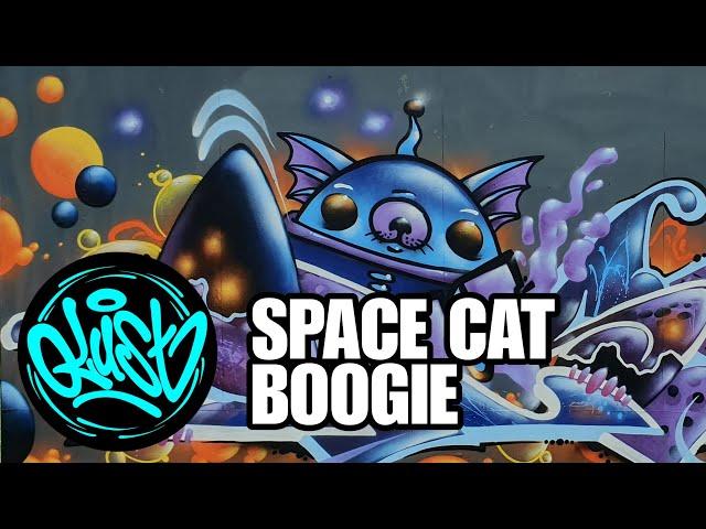  Graffiti Space Cat Boogie  - Flame Paint - Spraycans