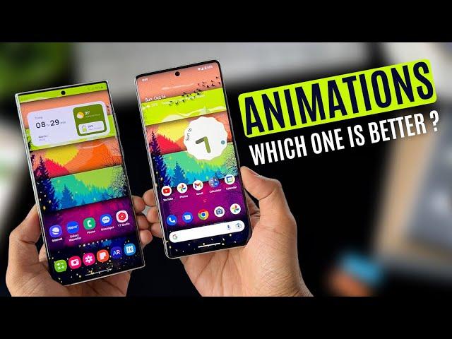 Samsung Galaxy S22 Ultra Vs Pixel 7 Pro ANIMATIONS at 120 Hz - One UI 5.0 Vs Stock Android 13