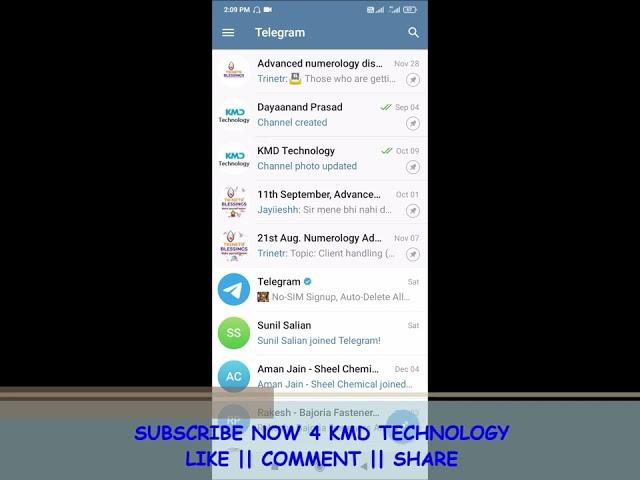 Android Mobile - How to Clear Multiple Chat History at Once on Telegram App | KMD Technology