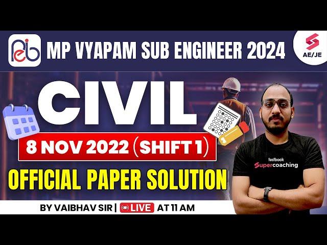 MP Sub Engineer Vacancy 2024 | MP Sub Engineer Previous Year Question Paper Civil By Vaibhav Sir