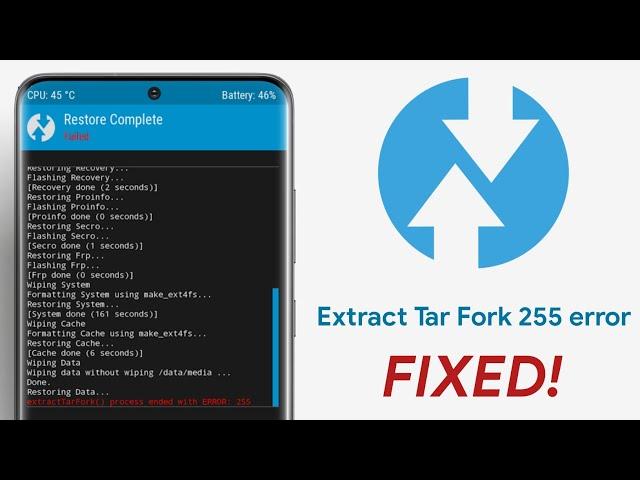 How to solve Extract Tar Fork 255 TWRP error - 100% Fix