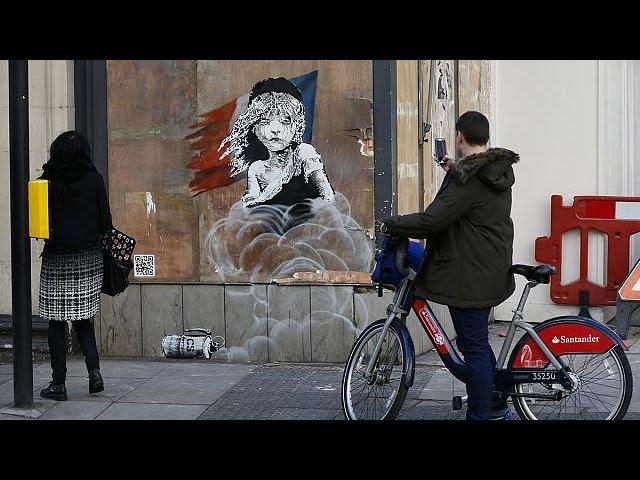 Latest Banksy art in solidarity with migrants