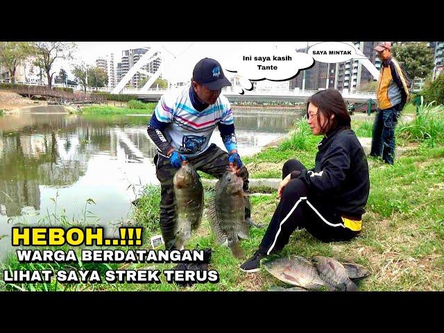 Benar benar Heboh saat mancing ikan Nila dapat banyak Babon sampai jadi Tontonan warga