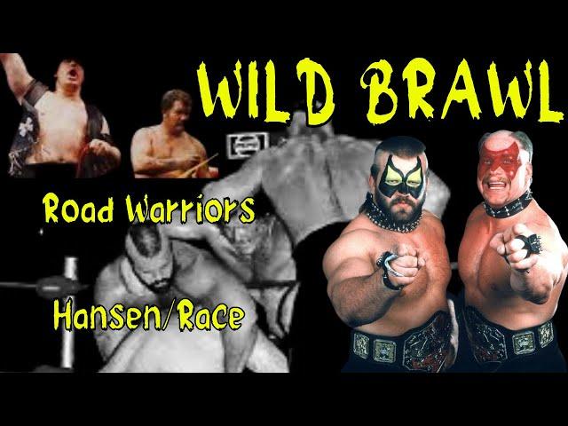 Road Warriors vs Stan Hansen and Harley Race WILD BRAWL