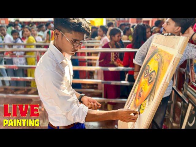 Maa Durga Live Painting Performance | 100000** Public 