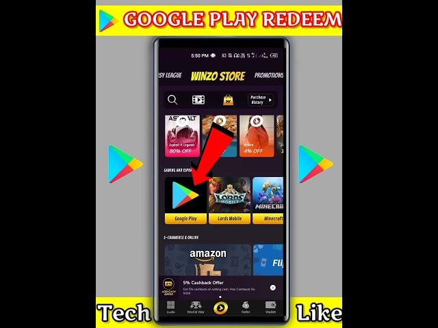 Winzo On Google play Redeem Code  || #shorts #googleplay #winzo