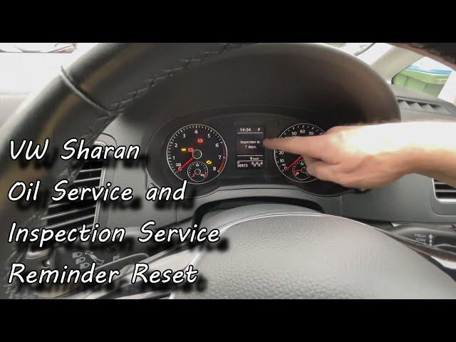 VW Sharan (2018) Oil Service and Inspection Service Reminder Reset Procedure