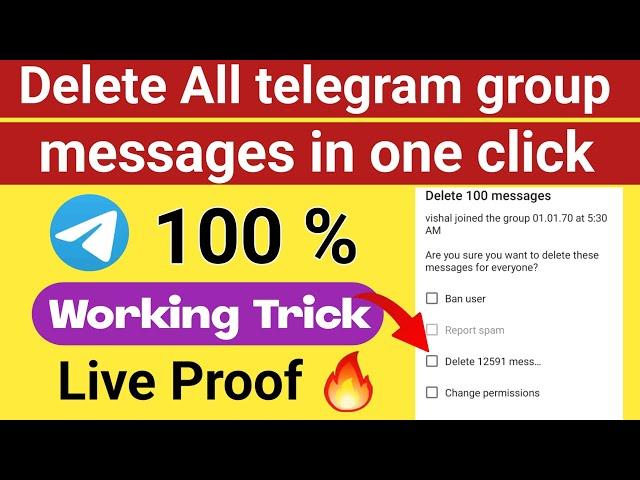 How To Delete all Telegram group Messages in one click | How To Delete all Telegram Massages