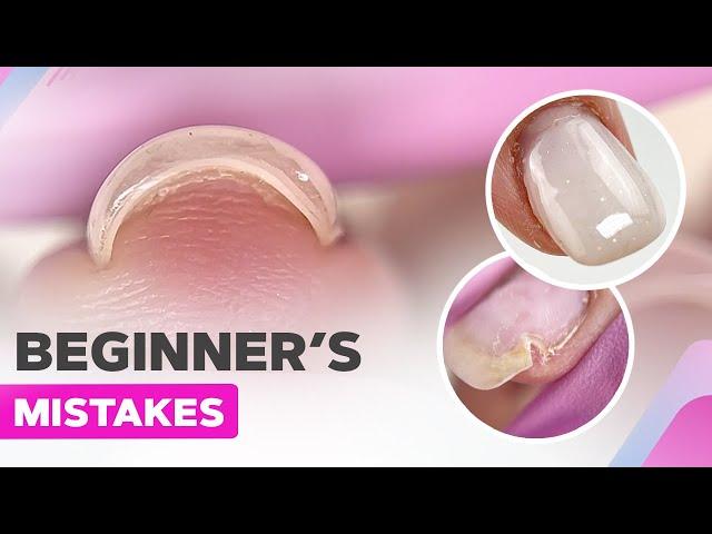 Beginner's Manicure and Gel Coating Mistakes | Soft Nude Square Nails