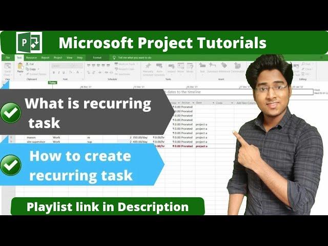 How to create recurring task in ms project