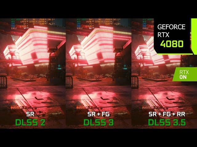 RTX 4080 DLSS 2 vs DLSS 3 vs DLSS 3.5 in Cyberpunk 2077 - How Big is the Difference?