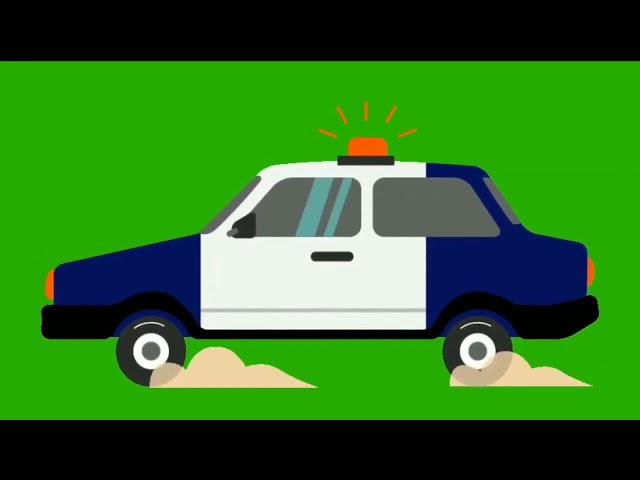 Police Car green screen video.