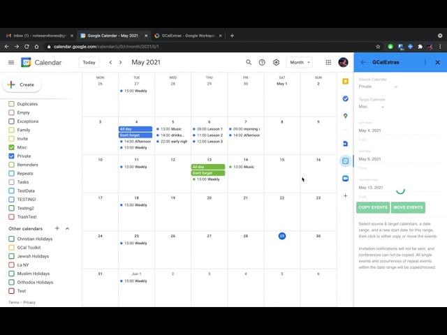 How to copy or move a range of events quickly and easily in Google Calendar