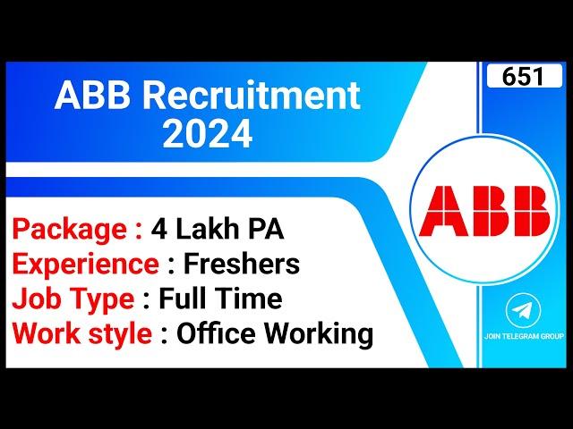 ABB Recruitment 2024 | Package 4 Lakh PA | Finance Analyst Jobs | Full Time Jobs | MBA Finance Jobs