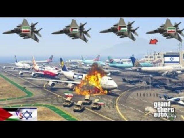 Irani Fighter Jets & War Helicopters Attack on Israeli Military Weapons Supply Convoy -GTA 5