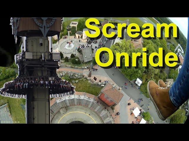 Heide Park Scream OnRide (Gyro-Drop-Tower) Free Fall Tower 103 Meter - Scream Heide Park onride POV