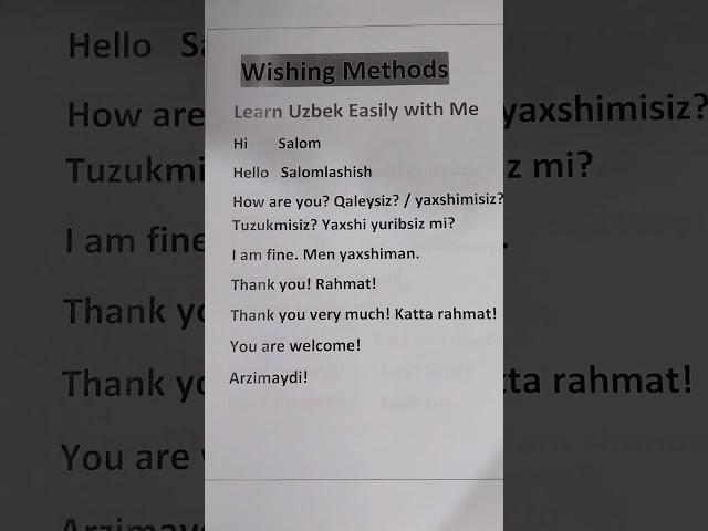 Learn Uzbek Easily #shorts #uzbekistan