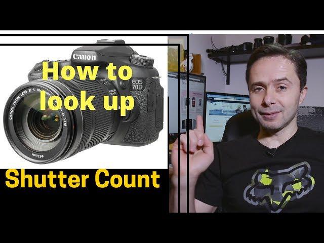 How to look up shutter actuation count on used Canon DSLR camera.