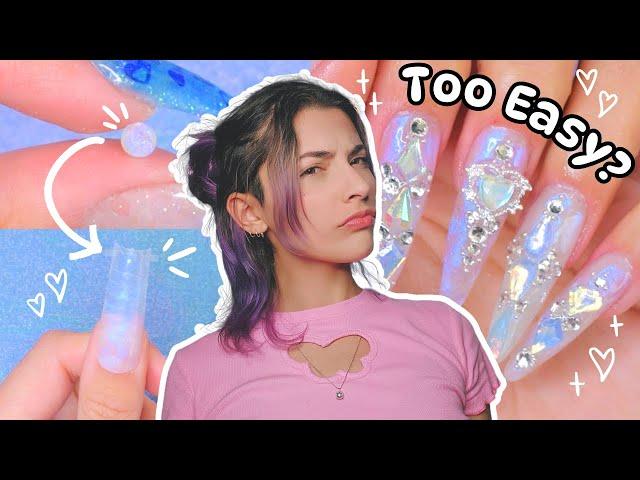 ₊˚⊹ Testing Solid Non-stick Gel with DUAL FORMS | Aesthetic nails at home ⊹˚₊