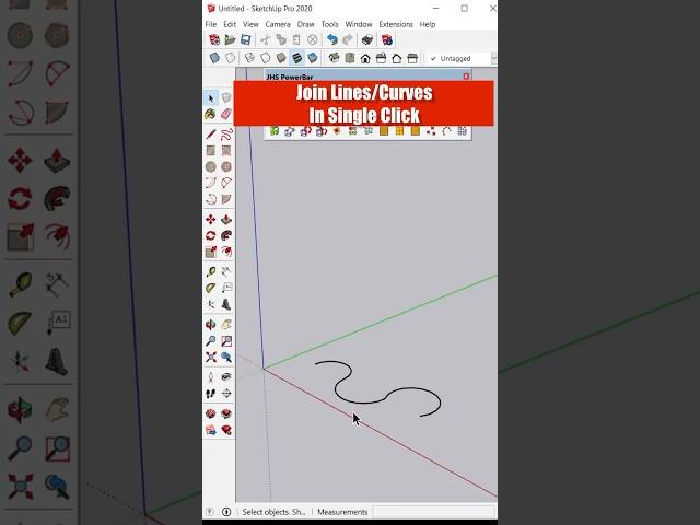 Join Lines/curves In single Click In SketchUp #shorts #sketchup #sketchuptutorial #sketchuponline