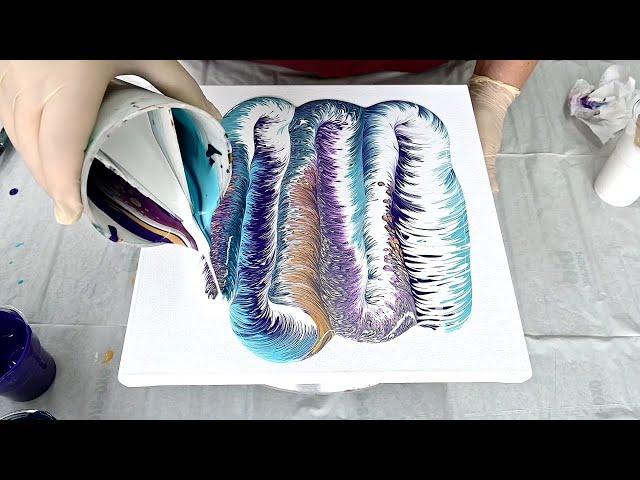 (612) RIBBON acrylic pour painting with SPLIT CUP ~ Fluid art technique ~ #StayCreative