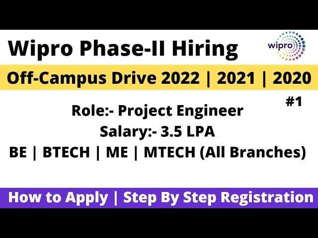 Wipro Elite PHASE-II Hiring | 2022 | 2021 | 2020 BATCH Eligible | How to Apply | Off Campus Drive