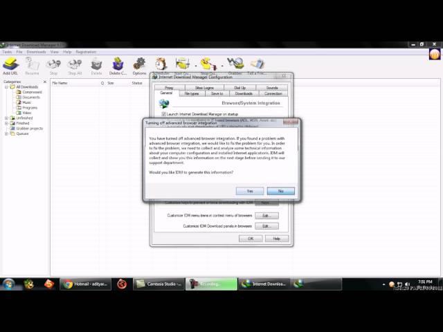 HOW TO ENABLE ADVANCE INTEGRATION BROWER IN INTERNET DOWNLOAD MANAGER