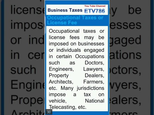 Business Taxes/28/Occupational Tax or License Fee