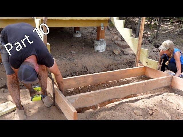 Huge Porch Build | Getting Started on Stairs | part 10 | DIY Debt Free Cabin Build