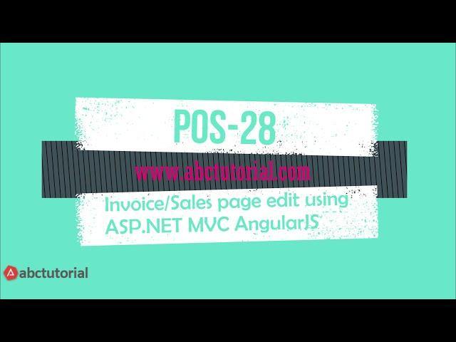 POS-28: Invoice update using asp.net mvc JQUERY AngularJS | Invoice crud asp.net