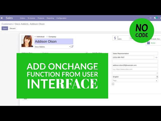 Add Onchange Function From User Interface In Odoo