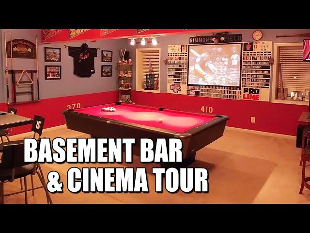 Baseball Themed Bar and Home Cinema Tour | Basement Reno