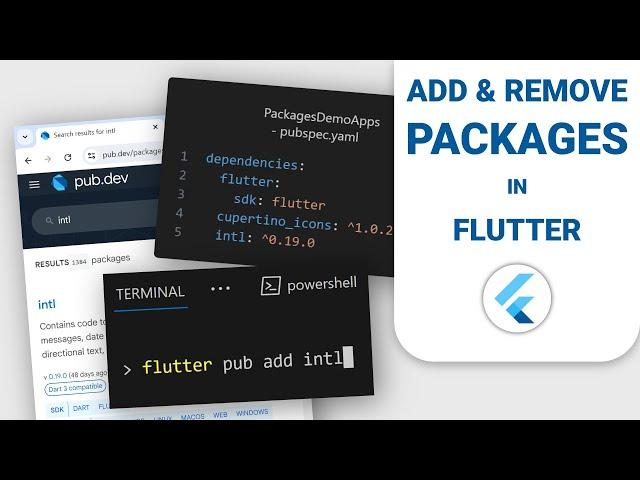 How to Add and Remove packages in a Flutter project + pub.dev package details and metrics explained