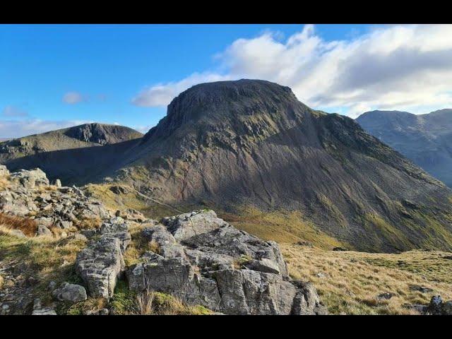 Great Gable and Kirk Fell, Lake District Mountains in a Beautiful Day. Sunday 21.11.2021