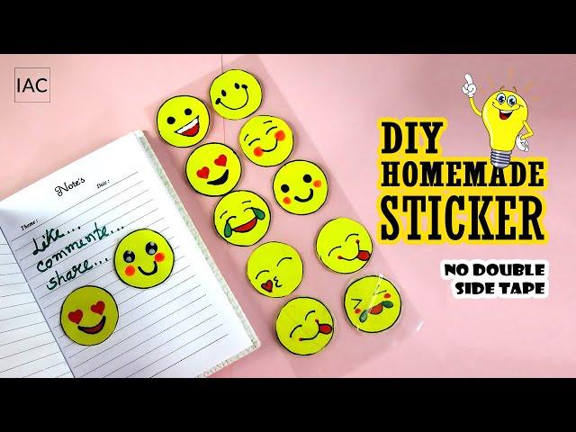 How to Make emoji stickers without double sided tape | Homemade Stickers DIY | DIY Emoji stickers