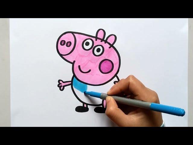 Let's Draw Peppa Pigs Brother George Pig | Easy Drawing Trick