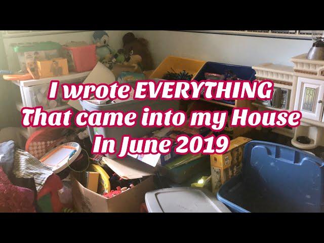 My Hoarder to Minimalist Journey: I tracked EVERYTHING that came into my House June 2019! Shocking!