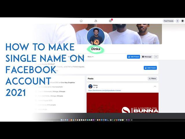 How to Make Single Name on Facebook Account 2021