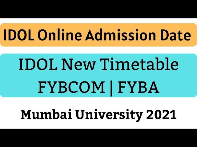 IDOL Online Admission 2021-22| IDOL Online Exams Update 2021| Mumbai University | IDOL New Update