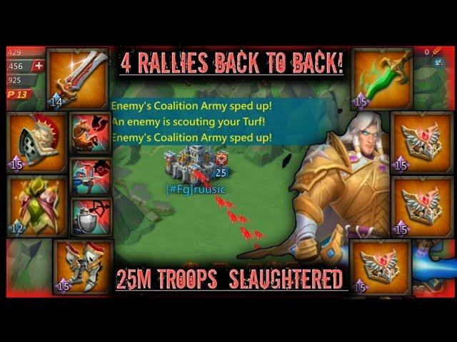 lords mobile : EMPEROR T3 RALLY TRAP DESTROYS BACK TO BACK 1800% RALLY SQUAD! MIX 500% ENOUGH?