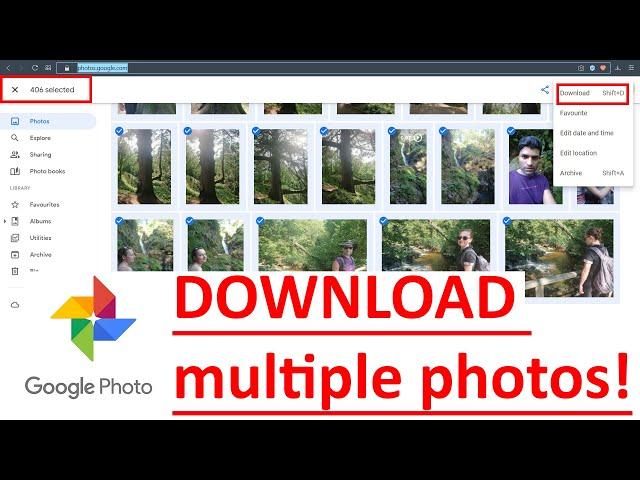 How to DOWNLOAD multiple photos in Google Photos on computer