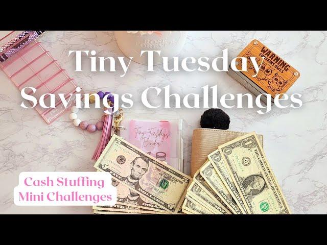 Tiny Tuesday Cash Stuffing Mini & Micro Savings Challenges | LOW BUDGET