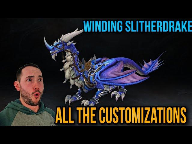 Winding Slitherdrake New Dragon Riding Mount all the Customizations coming in Patch 10.1