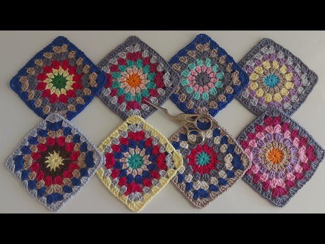 How to Crochet a Granny Square / Easy crochet Granny Square Motif Blanket Pattern for Beginners