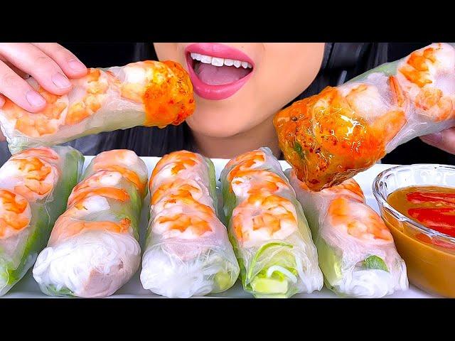 ASMR SHRIMP SPRING ROLLS & PEANUT SAUCE MUKBANG Eating Show (EATING SOUNDS) ASMR Phan