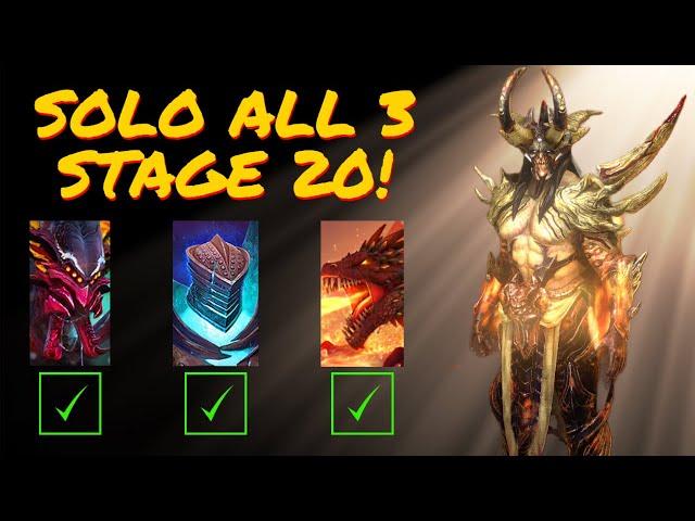 Solo Dragon, Spider & Ice Golem 20 w/ Tyrant! Raid Shadow Legends.