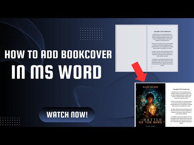 How to Add Book Cover in MS Word | Step-by-Step Tutorial