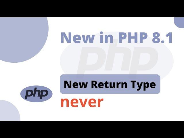 PHP 8.1 - New Return Type 'never'