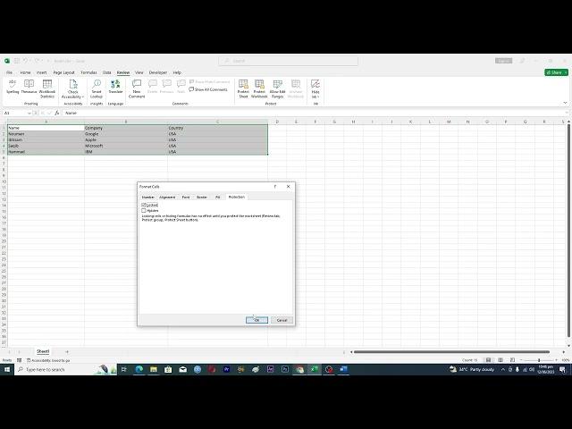 How To Protect an Excel Sheet