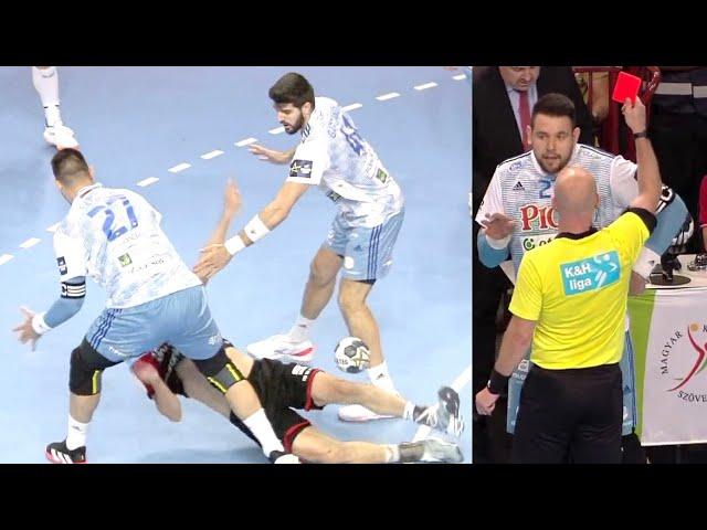 Red Card  Bence Banhidi  Petar Nenadic  Telekom Veszprem  Pick Szeged